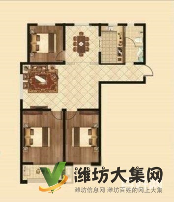 奎文~~江山帝景~116平大三居 仅售84万~飘窗