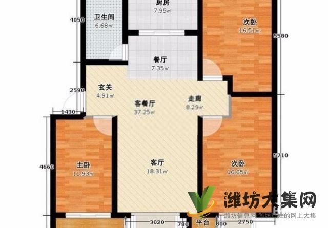 万达九层电梯洋房双商圈三室两厅两卫南北通透132平