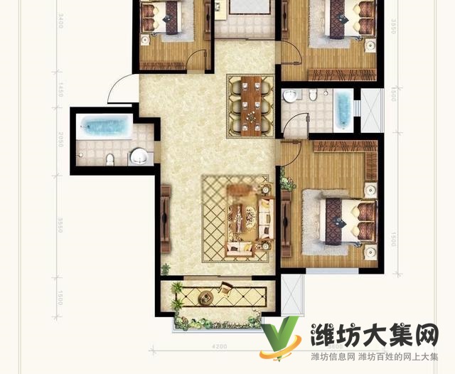 阳光100南向精装修房 59平方 写字楼 好楼座