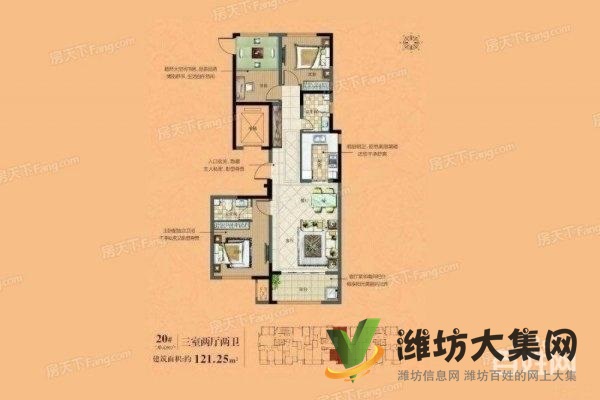 市府广场近,加州世纪尊品准现房122平3室2厅69