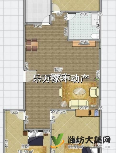 圣荣广场西区电梯房115平三室两厅客厅带大飘窗 带
