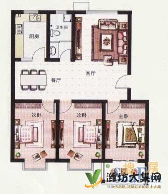 北关小 学近小高层6楼124平三室朝阳精装未住出税