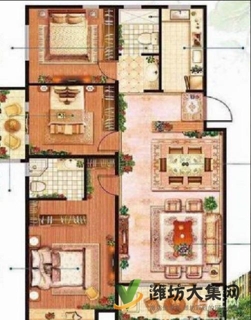 东风街永安路小学近132平客厅朝阳大三室 供暖无税