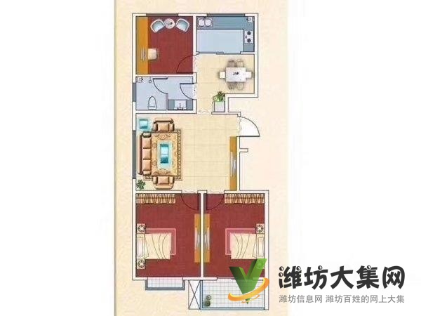 高新近潍县路旁 金润世家 电梯三室 有空调 拎包入