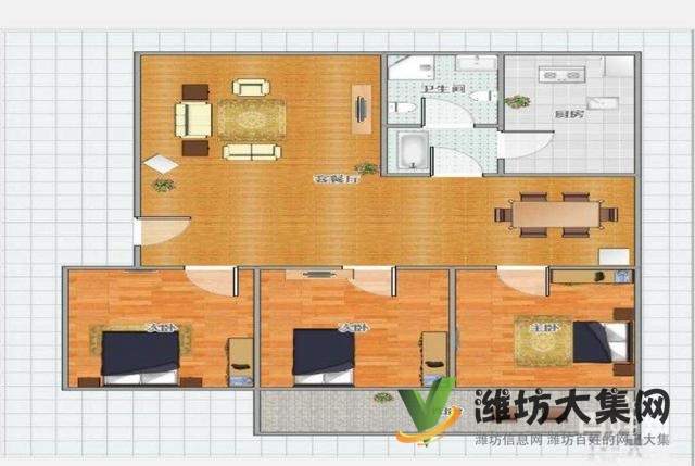 降价啦!歌尔桃源里 新一中教师宿舍 全明大三室 不