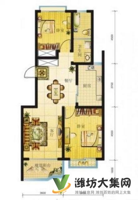 市北区福安家园,76平,两室两厅,36万!手慢则无