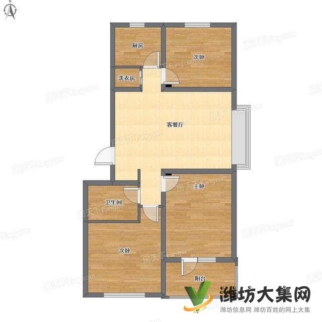 盛世家园桂花园 沿河观景房 三室两厅一卫 附近外国