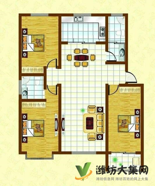滨河花园大平层4室 近双语学校 西临海岳新区无税