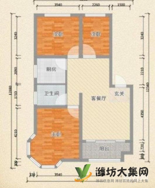 市北区供暖好位置佳的新龙现代城,精装两室,拎包入住