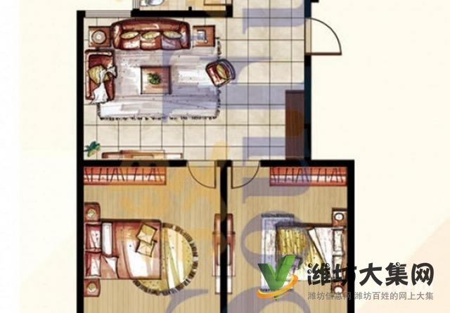 精装2房1厅,边套全明户型,位置花园,房东,看房随