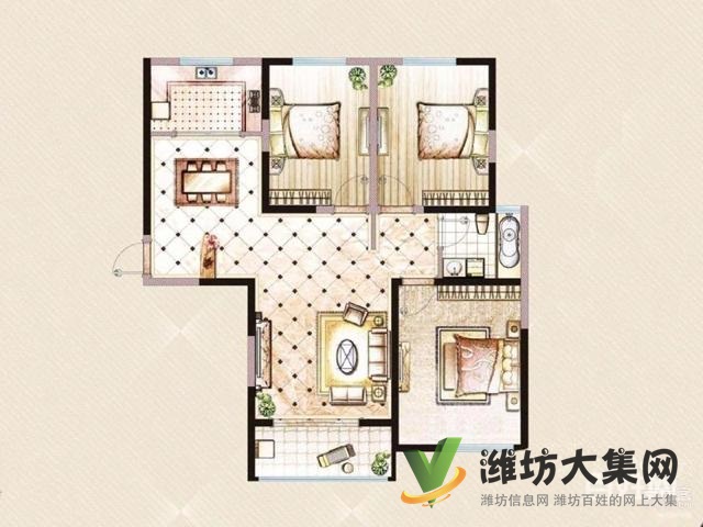 盛世华府精装3室两厅一卫,有证,直接过户