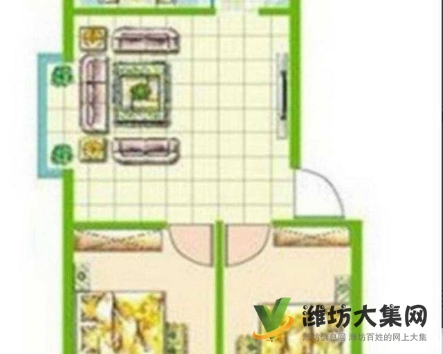 首付三万三楼北宫街 经典两室 59平方 潍柴同乐园