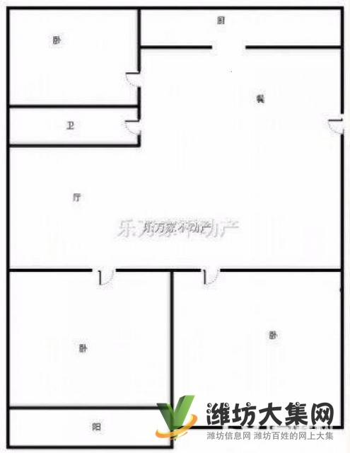 奎文公安局观景房3室客厅带窗降价25万