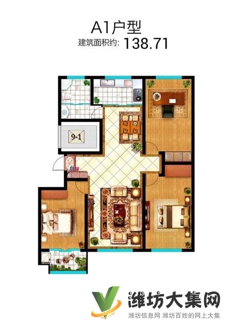 潍城区政府近 三室好房源 4680每平 不分楼层