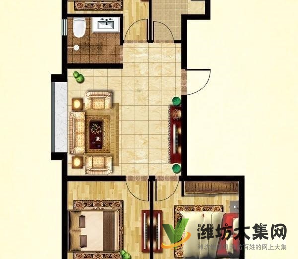 万达近 3室1厅1卫带车位拎包入住