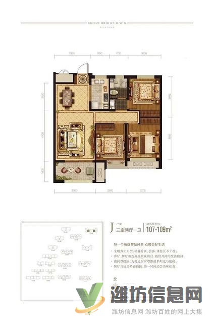 文华学校近蓝城清风明月电梯洋房南北通透H户型动静分离109平