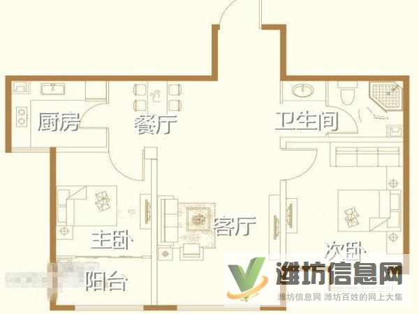 外国语学校近汽车北站 怡景华庭 精装两室 采光好