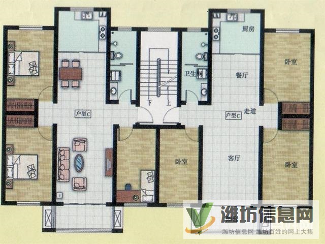 火车站近 万锦皮革城旁 多层三楼南北通透大H户型122平急