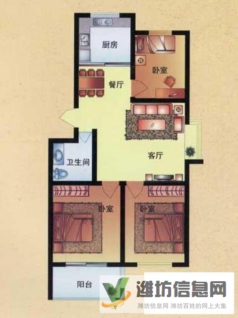 龙润世家多层92平三室一厅一卫首付8万全办完