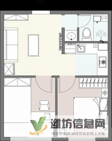 阳光100南向52平方公寓 只要 44万 有证 过