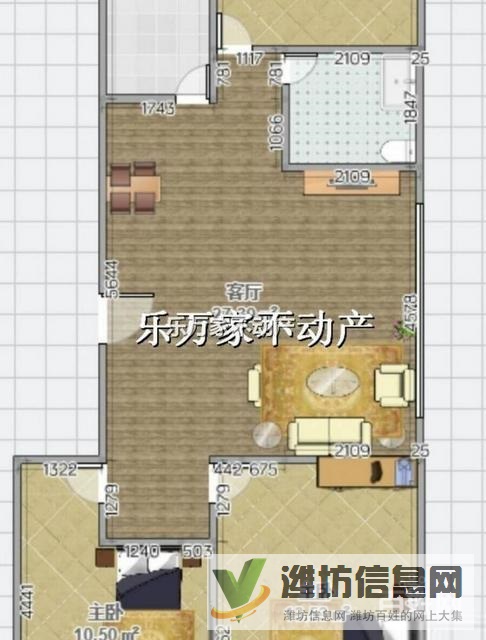 圣荣广场西区电梯房115平三室两厅客厅带大飘窗 带